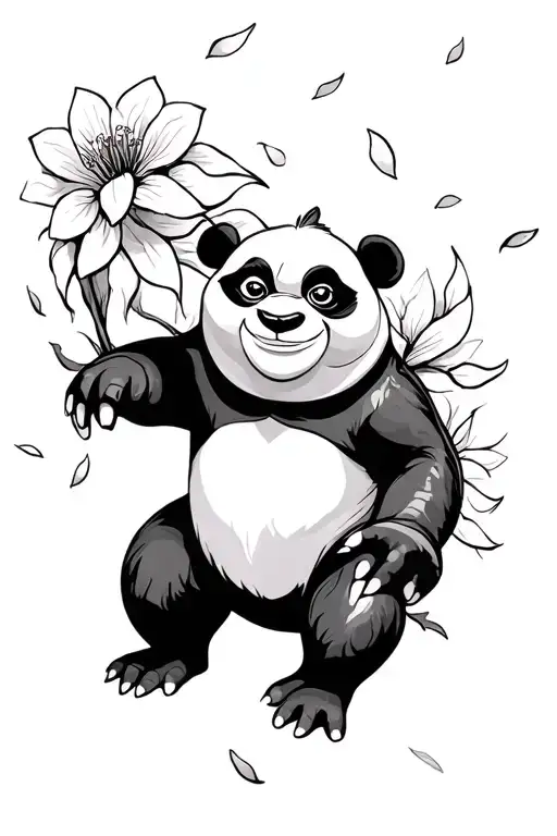 Kung fu panda and oogway flower petals