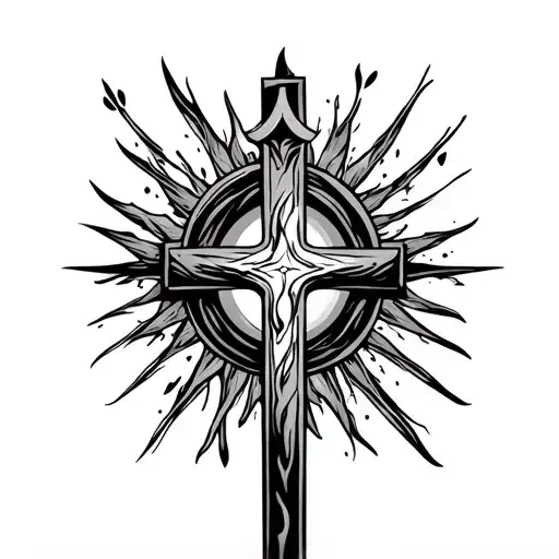 Christian cross tattoo