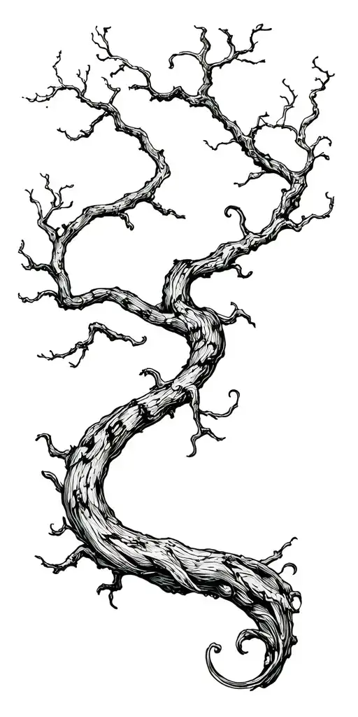 Twisting tree branches
