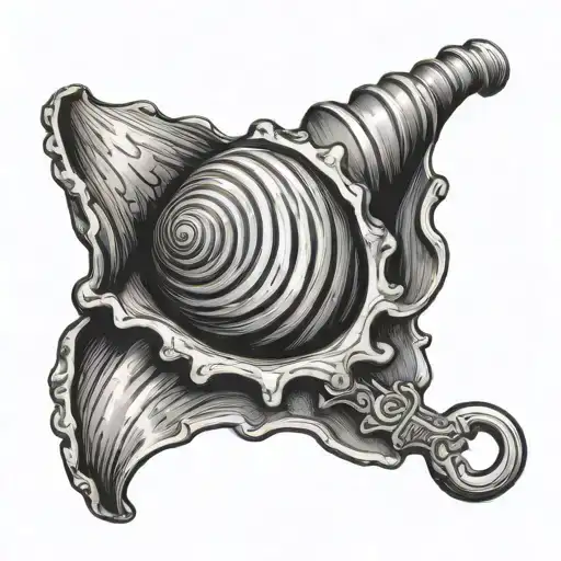 sea shell with a key