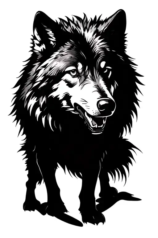 Wolf silhouette standing