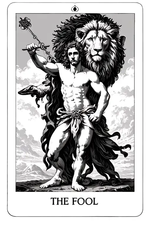 Tarot, Jupiter, Leo, Black, The Fool Upright