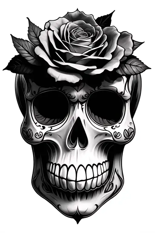 sugar skull rose