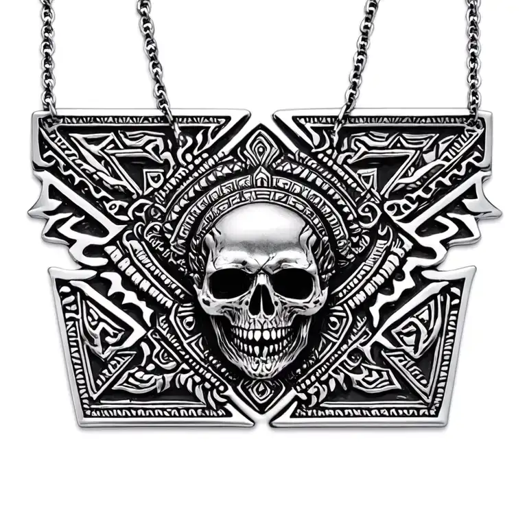 aztec necklace, aztec tribal, smoke, death, strength