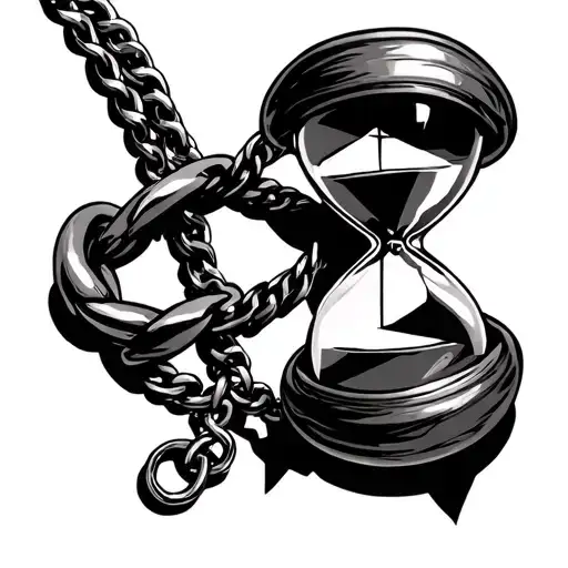 fine-chained necklace with a broken hourglass danglin…