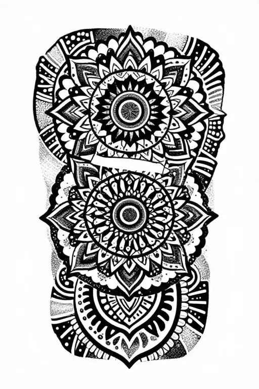 ornamental dotwork africa tattoo with mandala-inspire…
