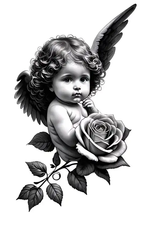 rose baby angel