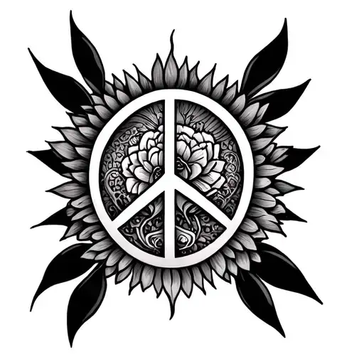 beautiful sleeve resembling peace love serinity and s…