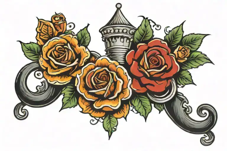 colour full neck tattoo design
