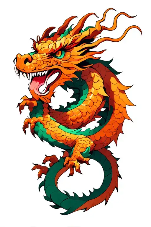 Anime wood dragon tattoo