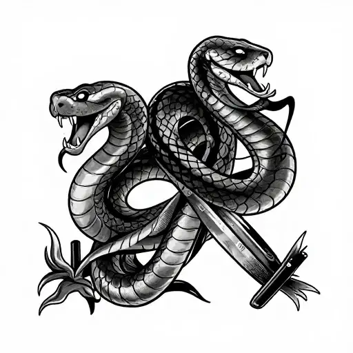 Neda symbol with snakes