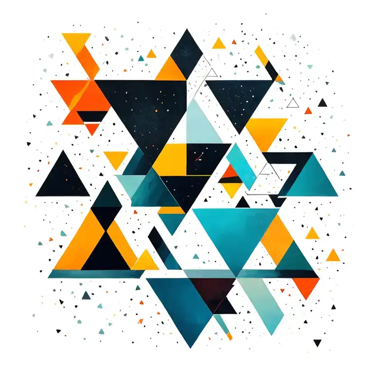 geometric asymmetrical mini triangles scattered throu…