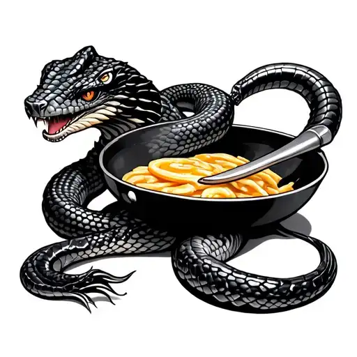 Cobra with frying pan