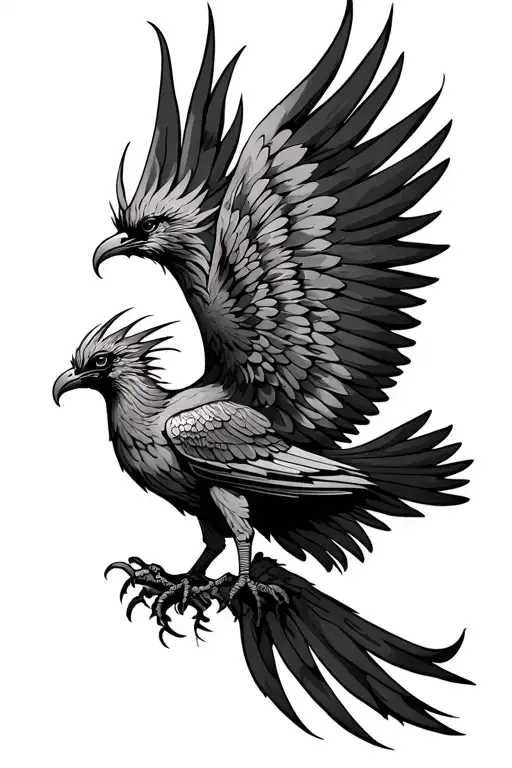 phoenix with outstretched wings