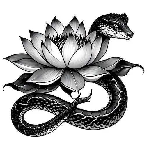 Snake and lotus
