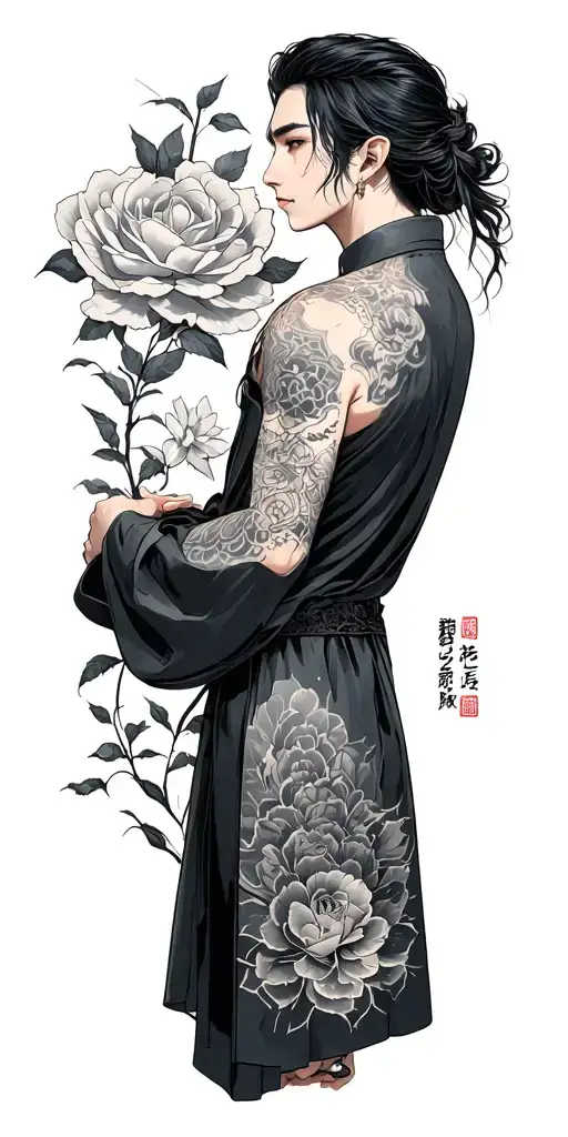 Jin Jang with the phrase love reciprocally