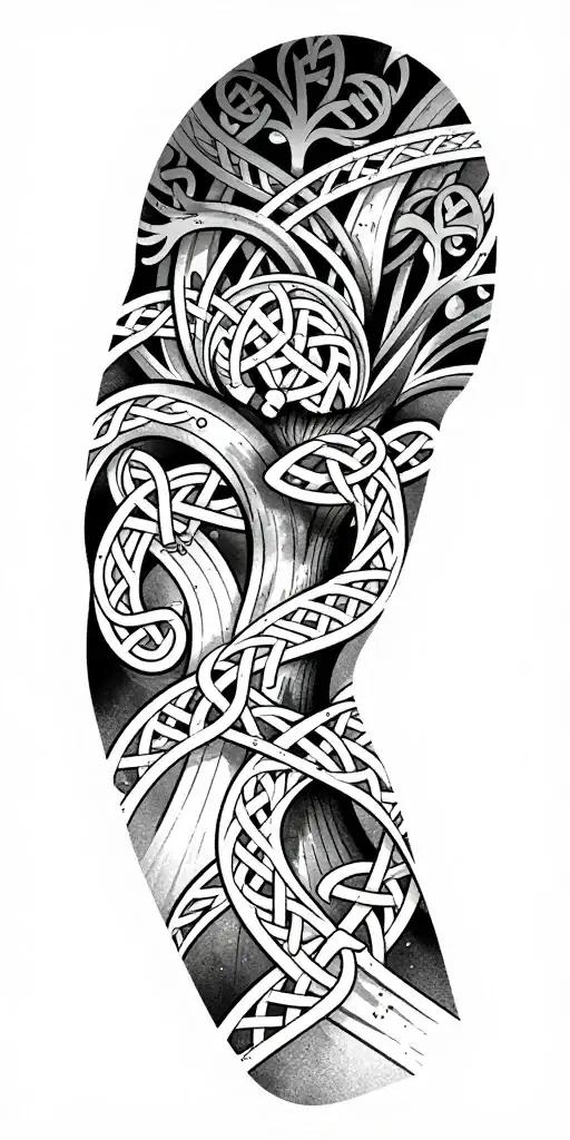 Celtic tree of life with celtic knots