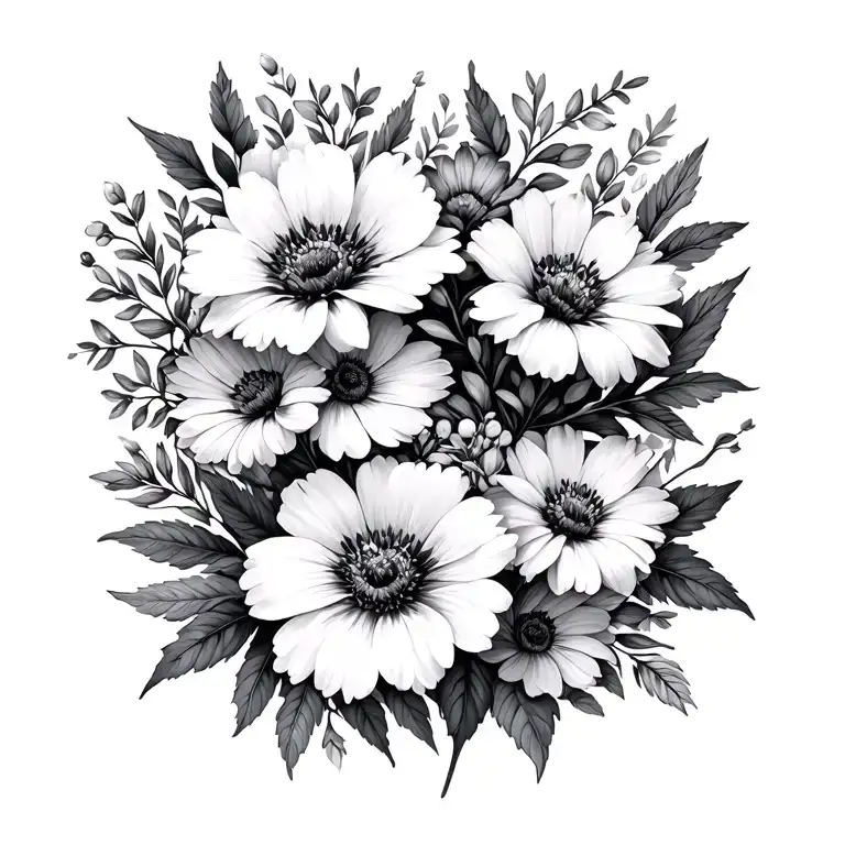 birth flowers for October and November small tattoo