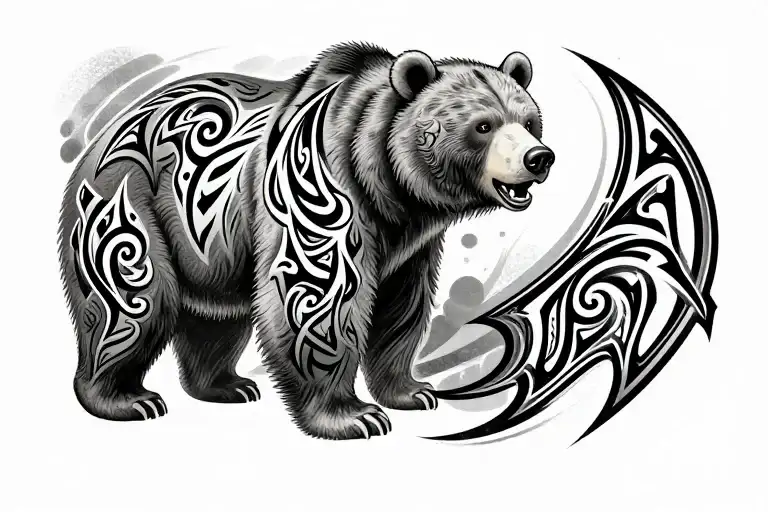 viking style tribal bear