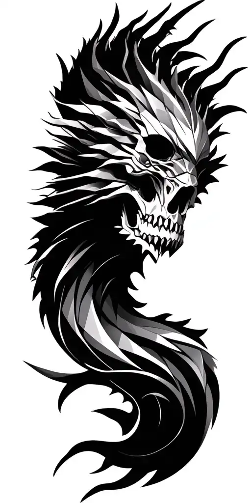 Skull and dragon
