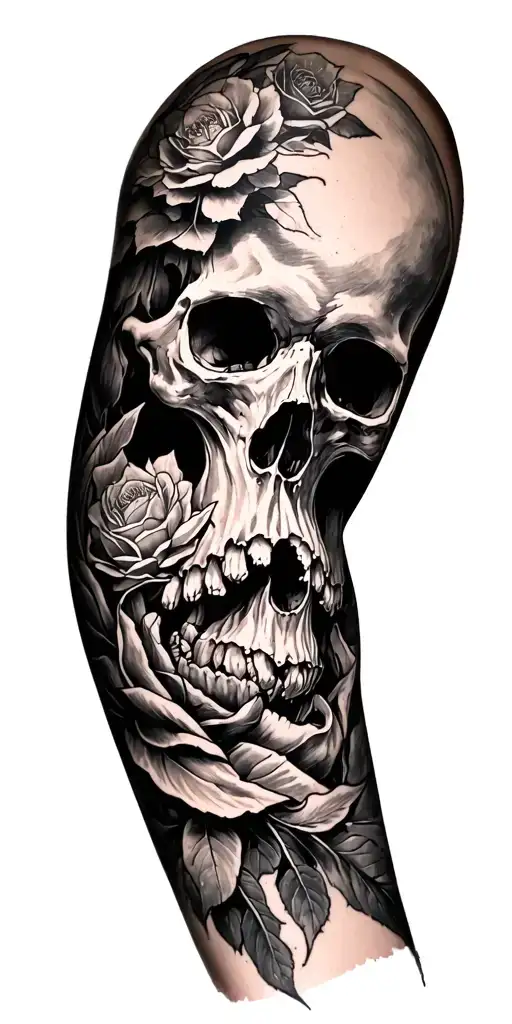 Memento mori forearm tattoo