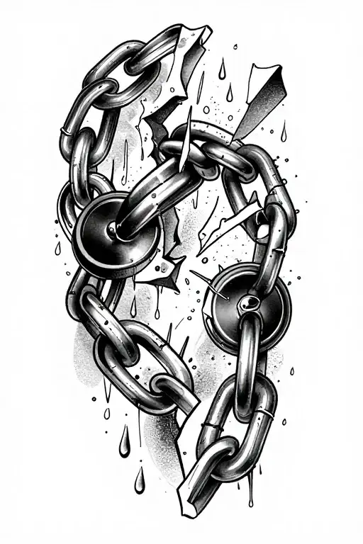 broken chain and rain