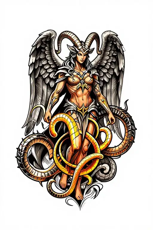 Arcangel Uriel with capricorn zodiac sign
