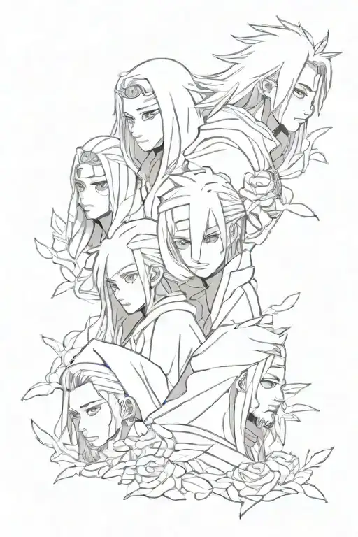 akatsuki members and rose colored