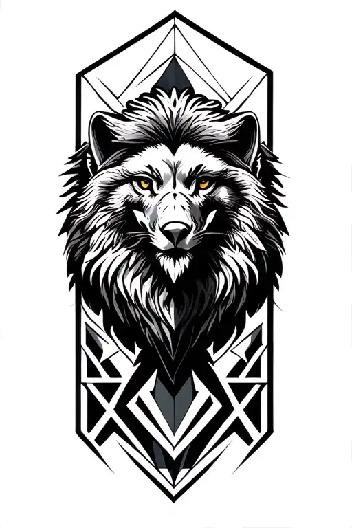 Eagle , lion and wolf
