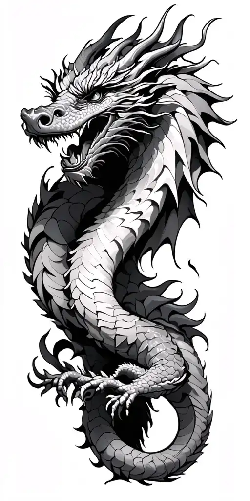 European dragon wrapping arm tattoo