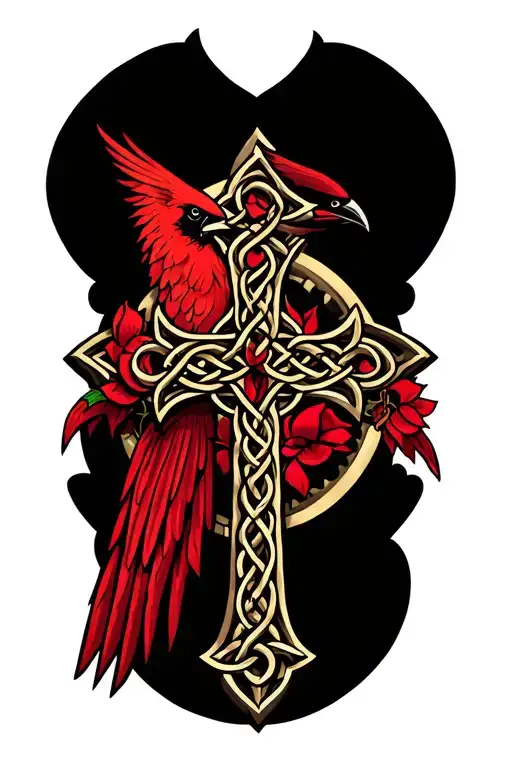 Celtic cross and cardinal