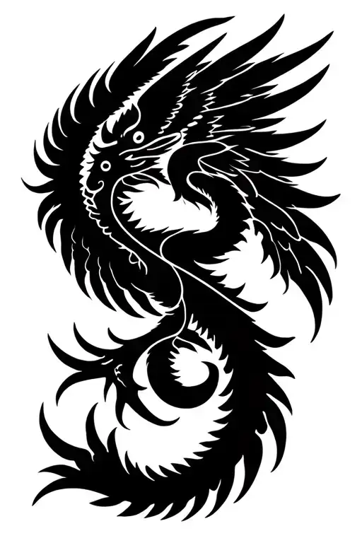 Quetzalcoatl with extended wings