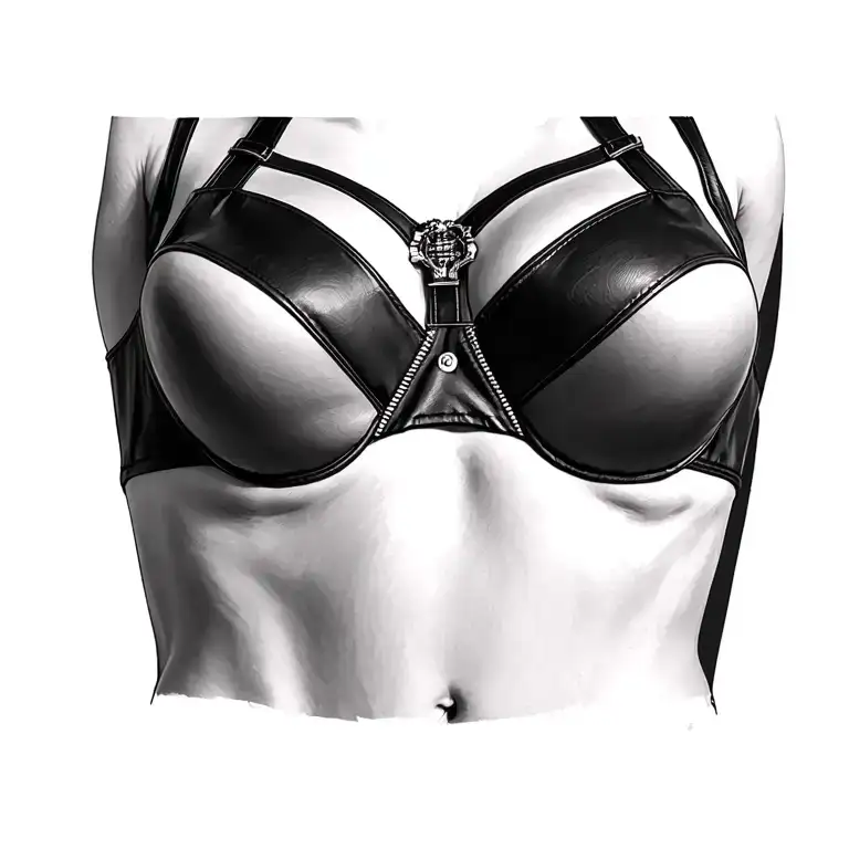big_tits leather_bra