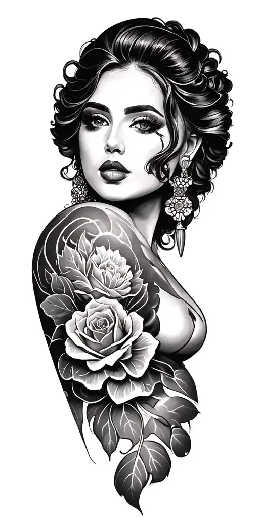 Chicano, Russian style, realism style tattoo