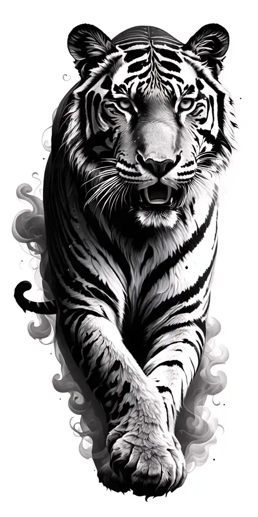Tiger made of smoke