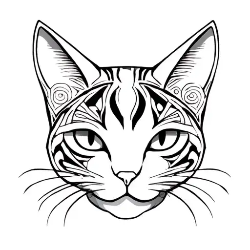 Cat face tribal