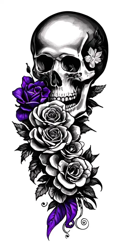 Wedding, black, dark purple, skulls, love, veteran