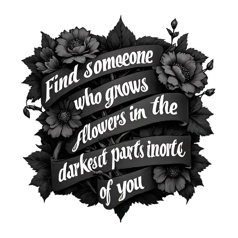 flower vine wrapped around words "find someone who gr…