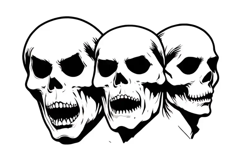 dead and scary people faces