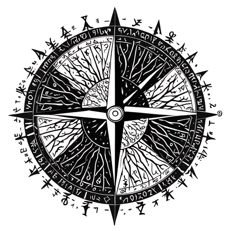 vegvisir viking compass including tree of life and ab…