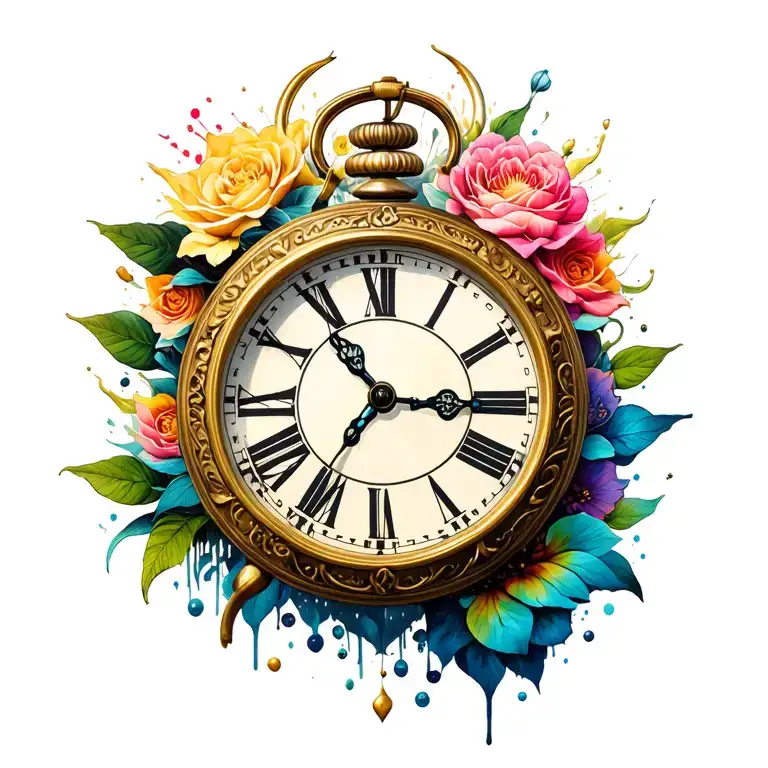 Clock surrounded