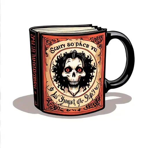 scary book coffee mug