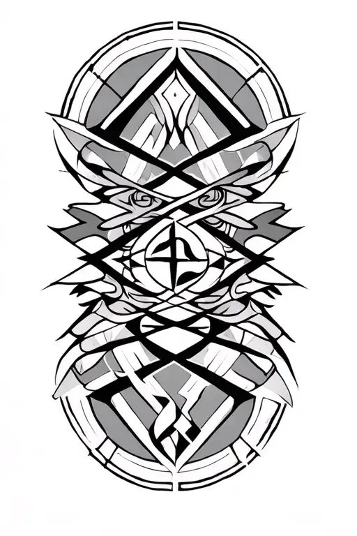 Geometric pattern with runes