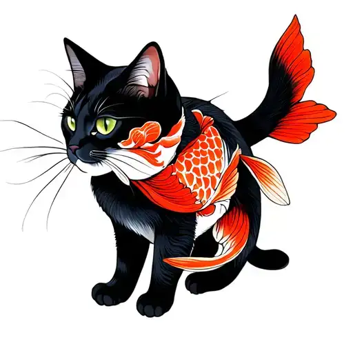 Cat and fish