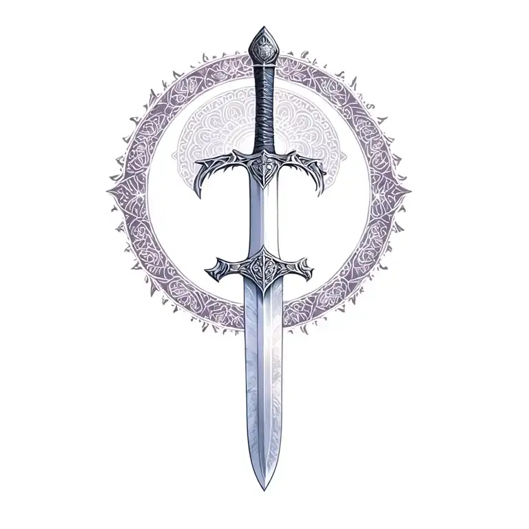 The sword of the lord of the rings incorporating a mandala ba…