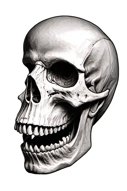 A head without bottom jaw skull