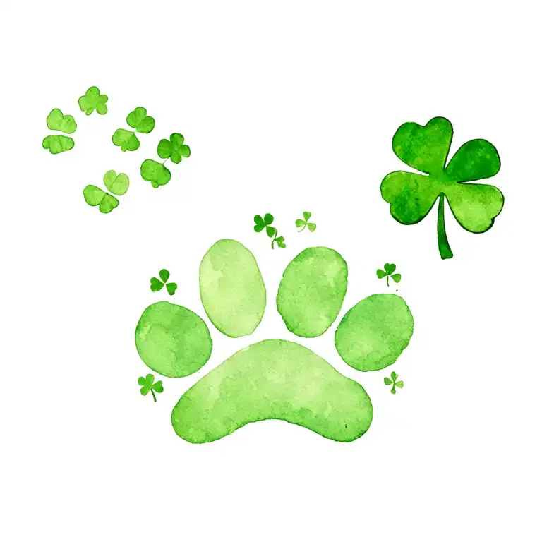 Shamrock and paw print