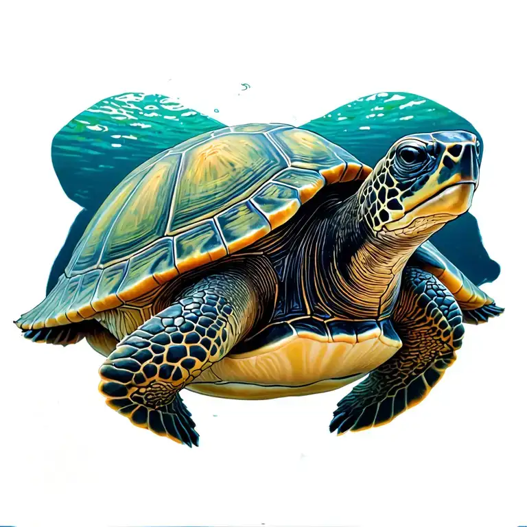 Shellback turtle equator tattoo