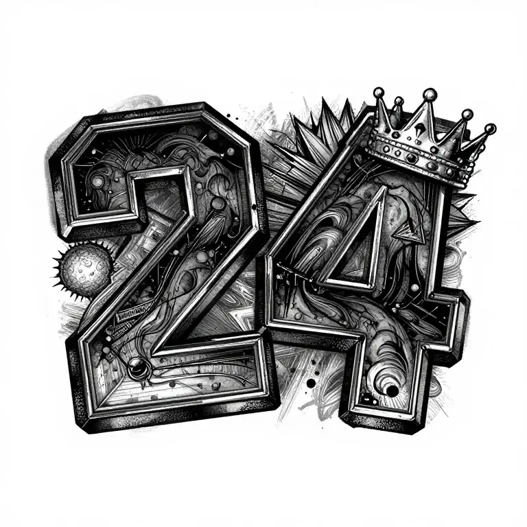 24 with a crown above the number