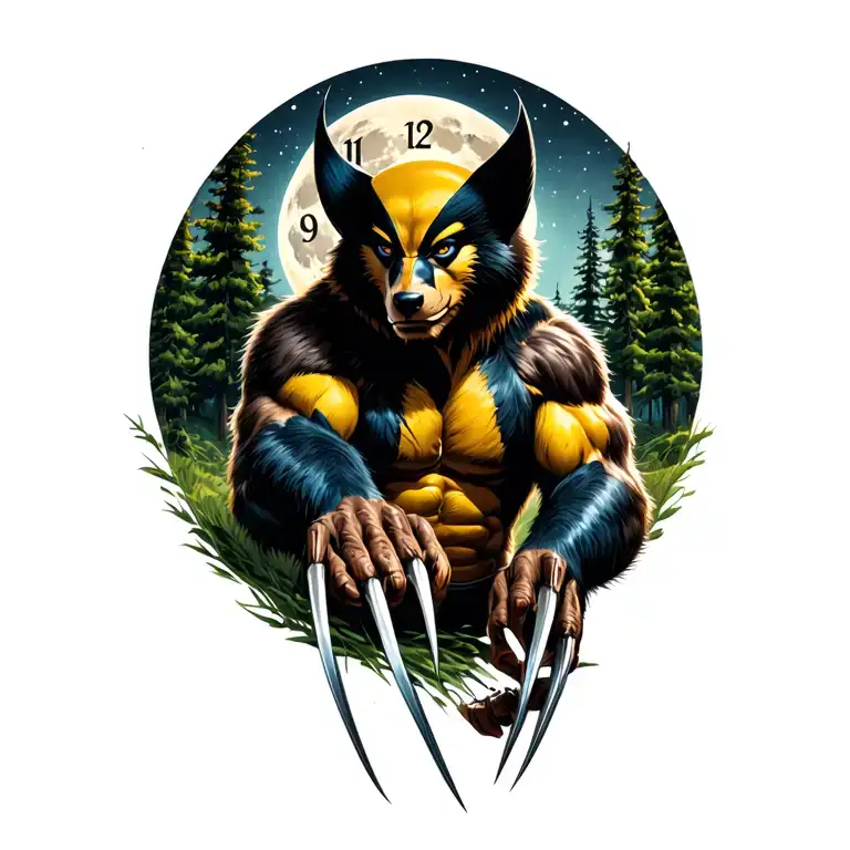 A gentle but fierce Wolverine animal in the wild showing its…
